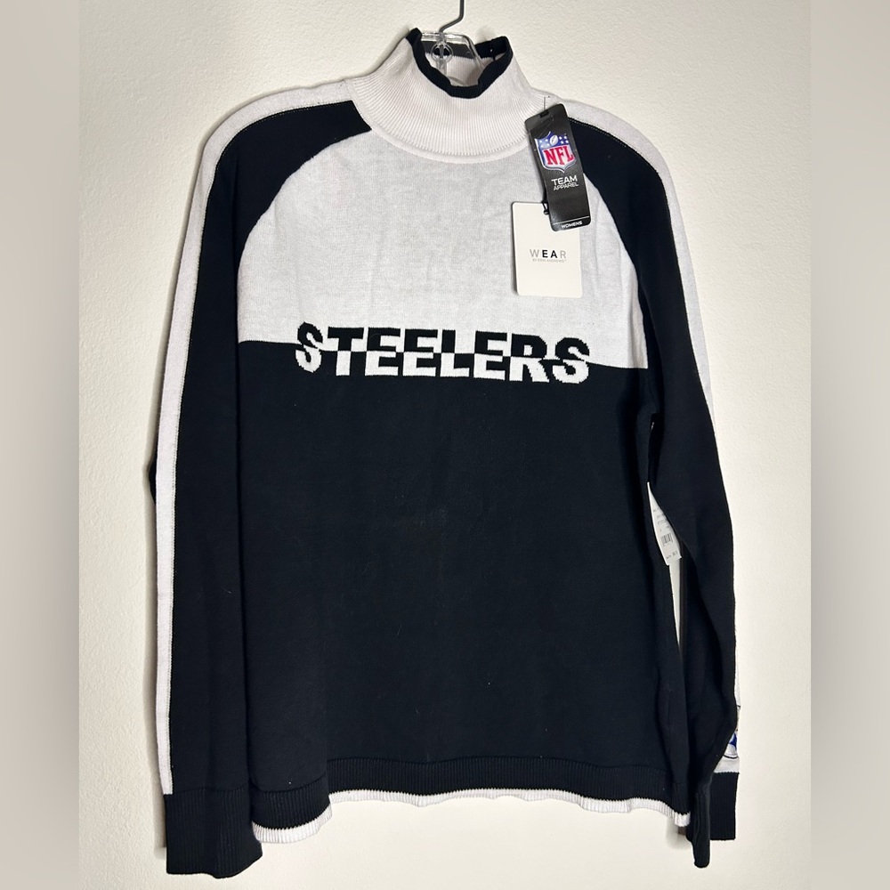 Pittsburgh Steelers Sweater NWT XL Black White X Large Wear by Erin Andrews